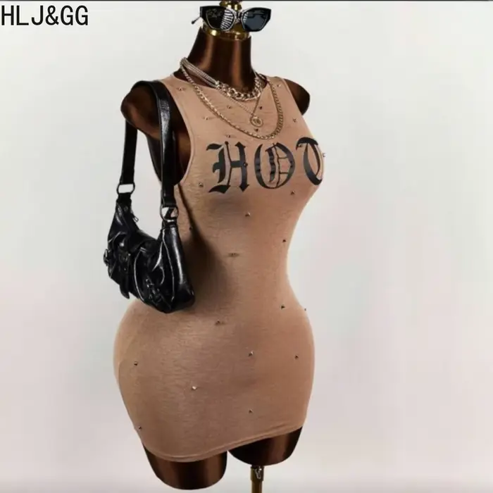 HLJ&GG Robe moulante mini pour femme