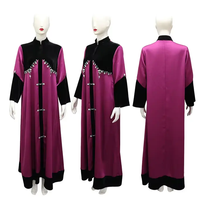 Eid velours brodé femmes Robe Maxi dubaï turquie Abaya hiver automne