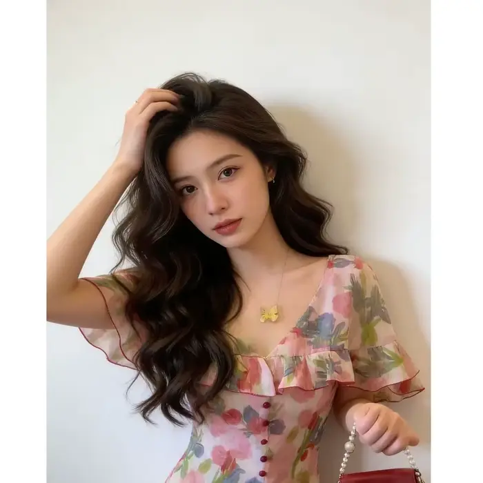 Robe longue à imprimé floral élégante et décontractée pour femmes, coupe cintrée, jupe évasée, col en V, manches courtes, saison printemps été