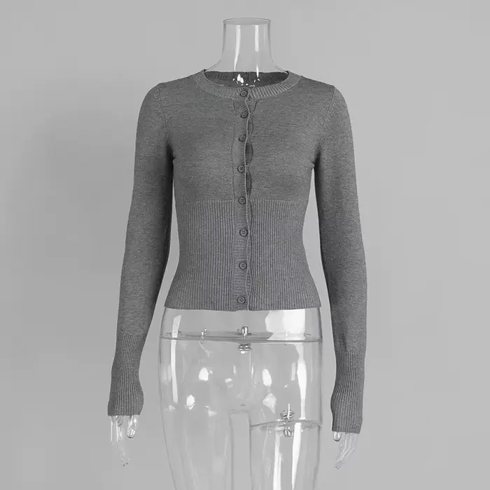 Cardigan en tricot élastique moulant sexy pour femme style Y2K occassionnels spéciaux automne hiver