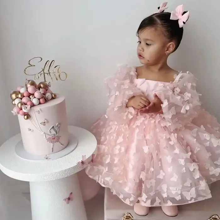 Robes de demoiselle d'honneur papillon pour mariage, litière florale personnalisée pour enfants, ann