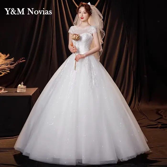Robe de mariée en Tulle ivoire blanc cassé
