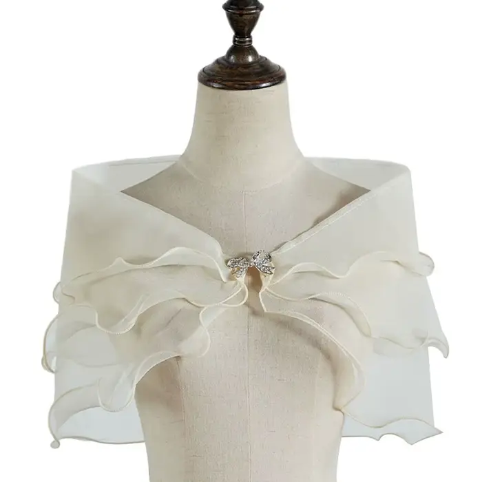 Banquet élégant décontracté châle de mariée Cape de mariage robe