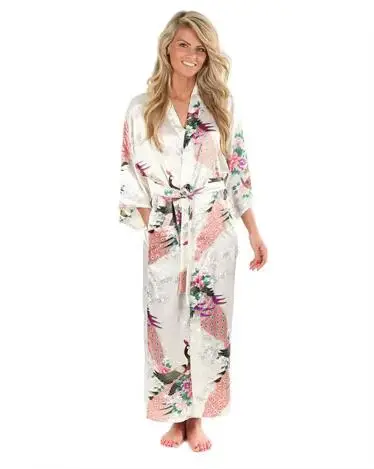 2015 peignoir en soie femmes Satin Kimono Robes