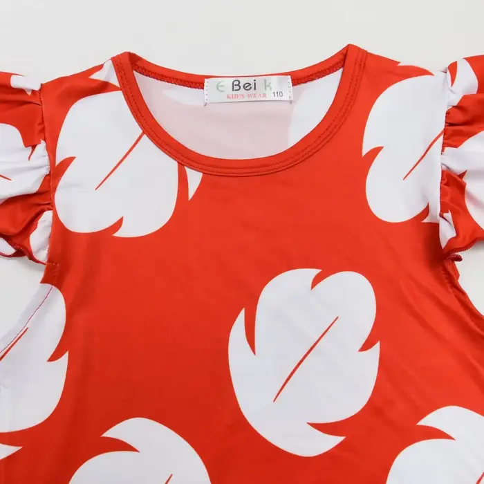 Robe d'été hawaïenne rouge pour filles