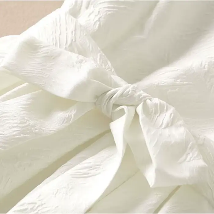 Robe de bureau Beige élégante pour femmes, col rond, ligne a, nœud à lacets, manches courtes, mi-mollet, vêtements pour femmes, mode 2026