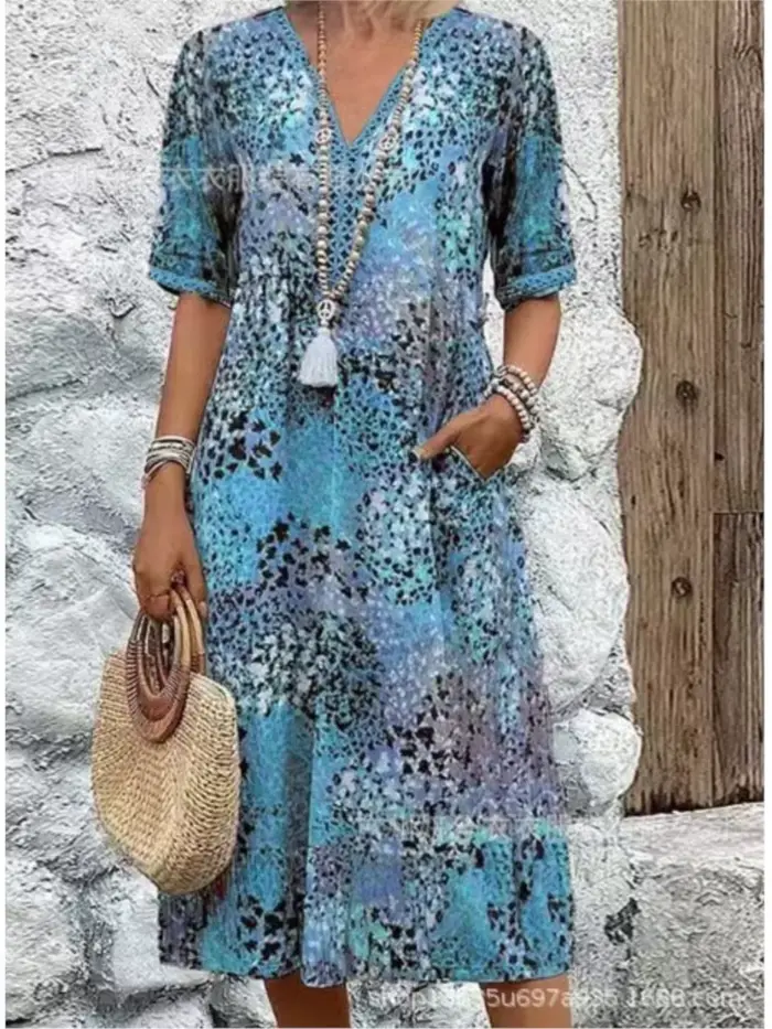 Robe mi-longue Vintage pour femmes