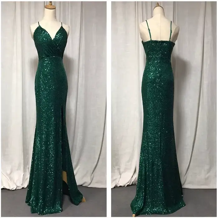 Robe de soirée vert émeraude