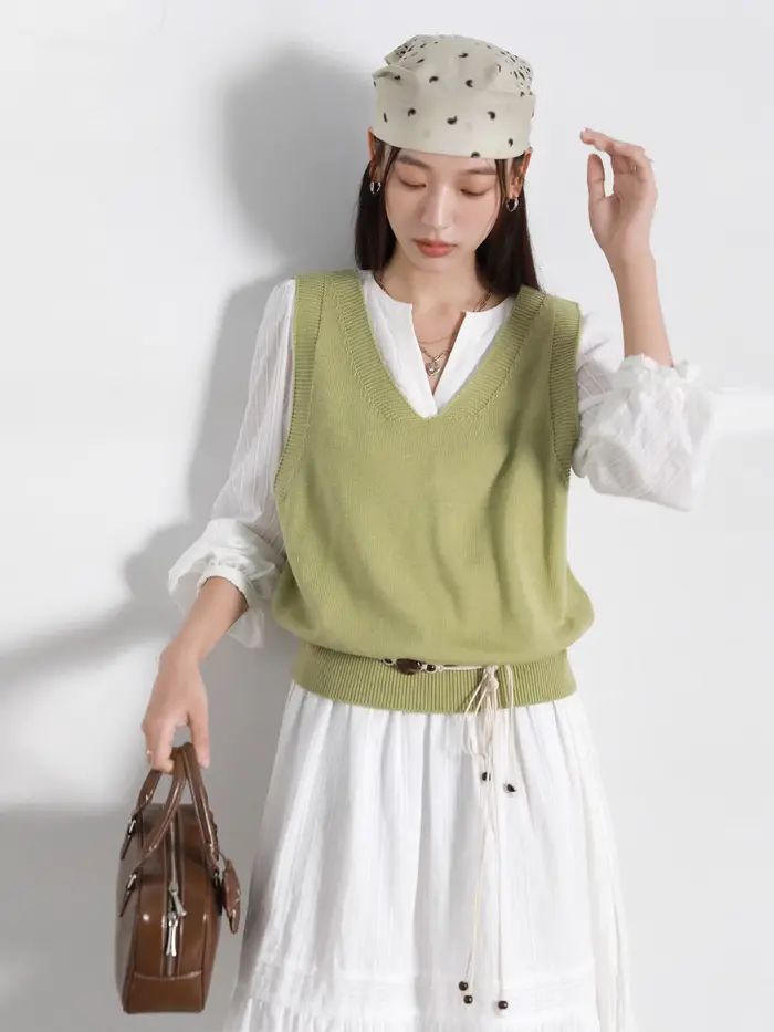 Robe femme CHIC VEN longue décontractée avec gilet tricoté, ensemble deux pièces pour femme, style européen chic, occassions bureau et spéciales