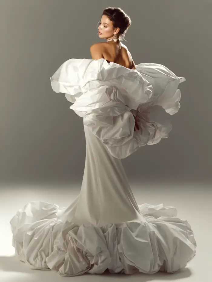 Robe de soirée en maille avec volants bouffants pour femmes, haute couture sans manches pour occasions spéciales et photos de séances anniversaire