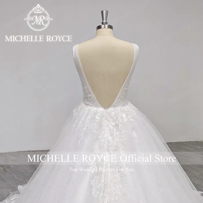 Michelle Royce-Robe de mariée en dentelle scintillante pour femmes