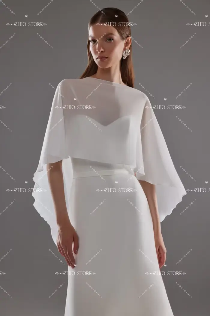 Robe de mariée sirène fluide ZHIO en satin mat et mousseline pour mariée élégante avec dos à lacets et décolleté Mon Amour