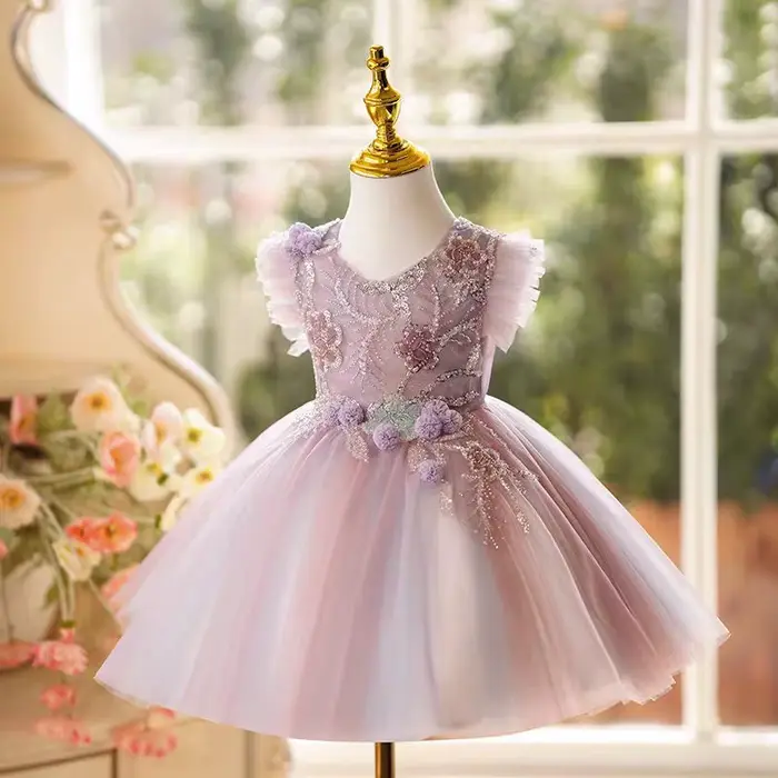 Jill Wish J481 Robe à fleurs lilas pour filles