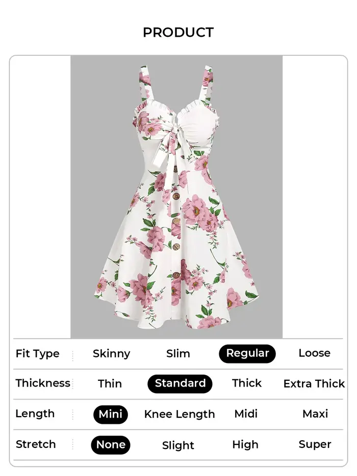 Robe de vacances en polyester imprimée floral avec arc et volants pour femmes, mini robe sans manches pour sorties estivales et occasions spéciales