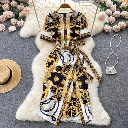 Ropa Mujer-Robe d'Été Imprimée pour Femme