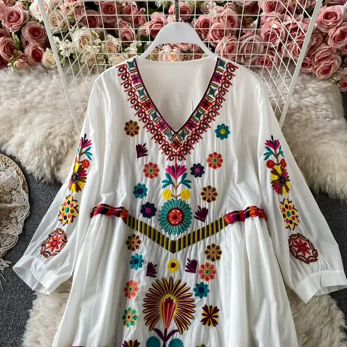 Femmes robe Vintage bohème ethnique bord de mer