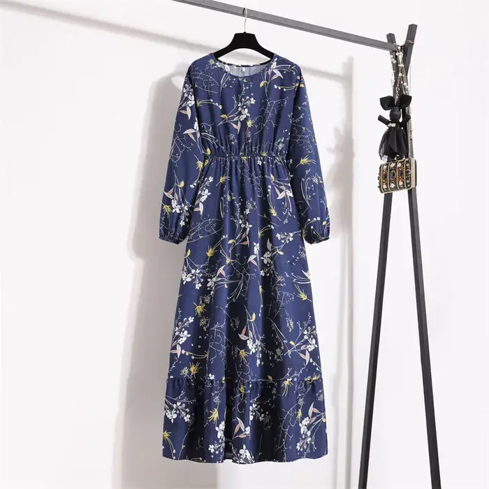 Femmes robes longues printemps été décontracté à manches