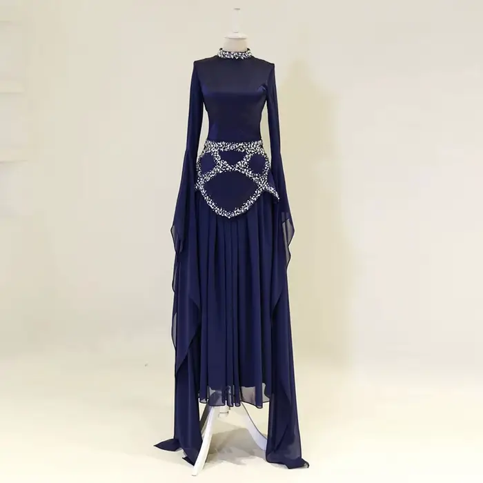 Robe de soirée arabe moderne personnalisée à manches longues