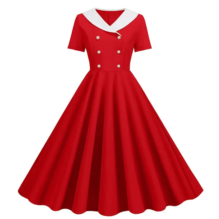 Robe de Soirée Rétro Vintage Polyester Imprimé à Pois Pour Femmes Occasions Spéciales Style Hepburn Pin Up Rockabilly