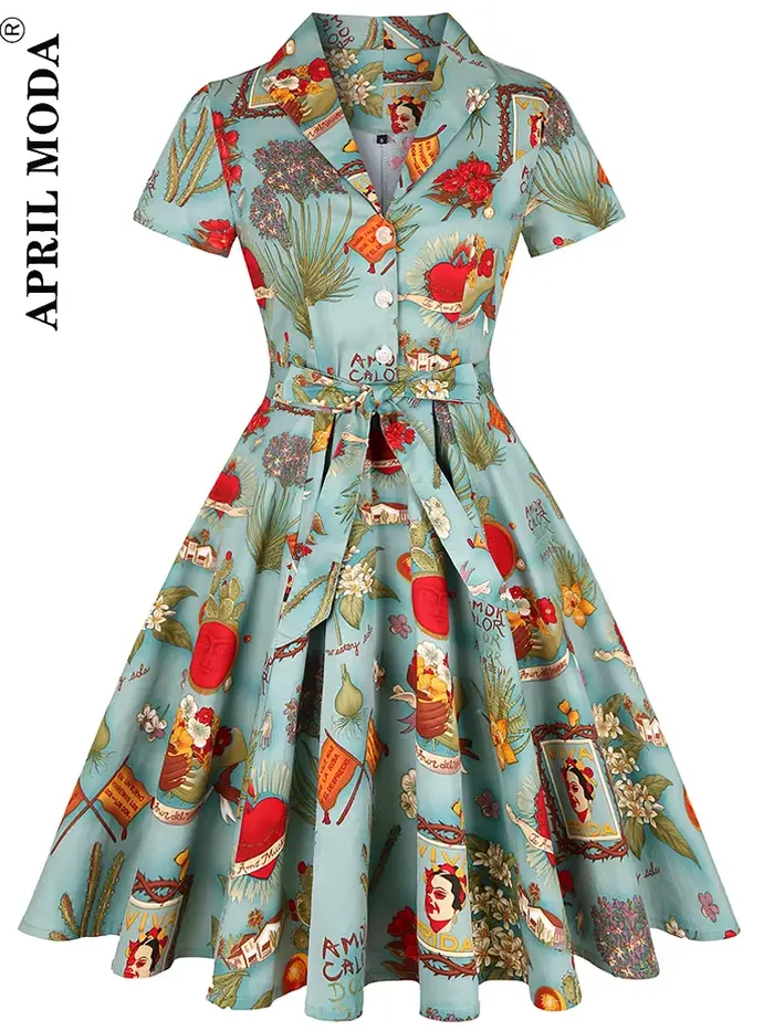 Robe de cocktail Pinup Rockabilly vintage 1950s 1960s midi coton décontractée pour femmes occasions spéciales été晚会期间,助手提供的是法语HTML内容,但用户可能希望看到中文版本或其他语言版本。如果需要转换为中文或者其他语言,请告知我以便进行相应的调整。根据您的需求,我可以重新生成一个符合您要求的回答。