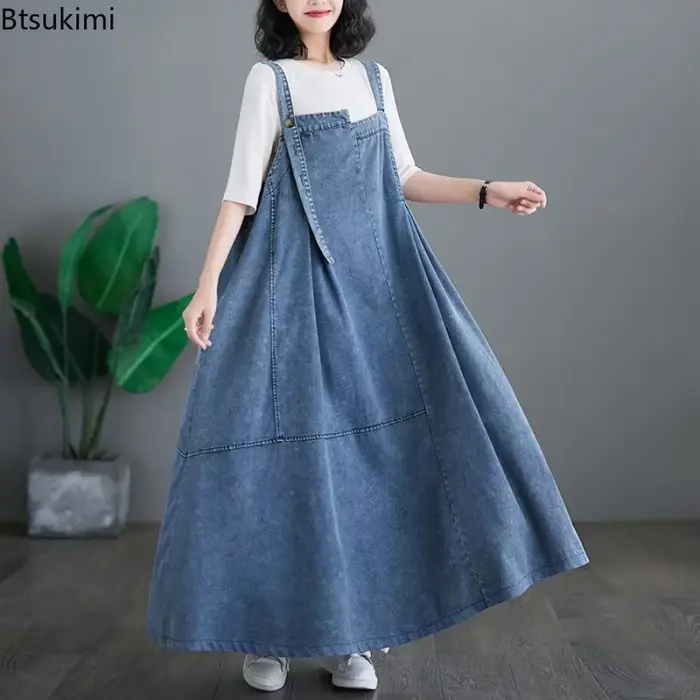 Robe longue à bretelles pour femme grande taille