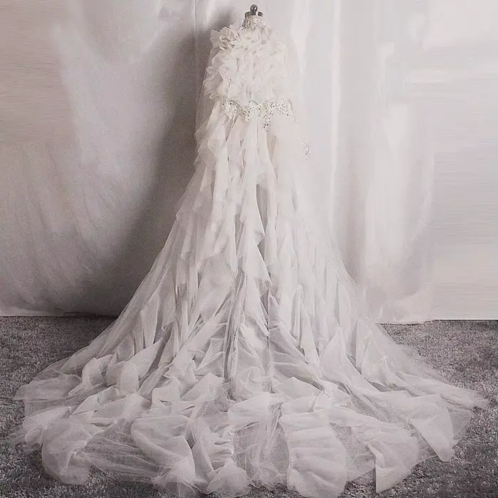 Boléro de mariée à volants