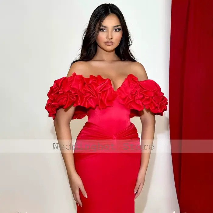 Robe de Soirée de Luxe Rouge pour Femme