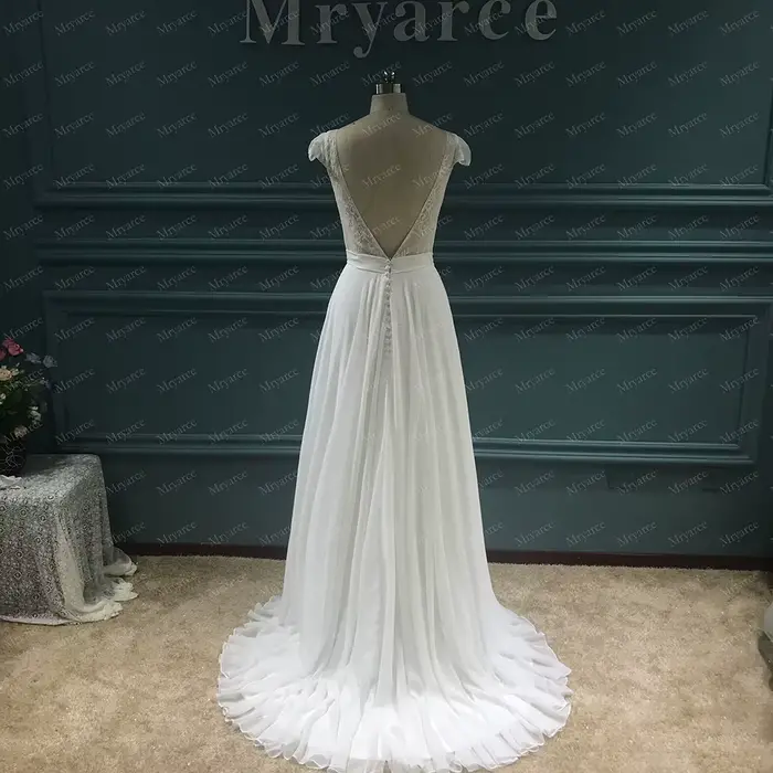 Zelyarce-Robe de Mariée Rustique en Mousseline de Soie