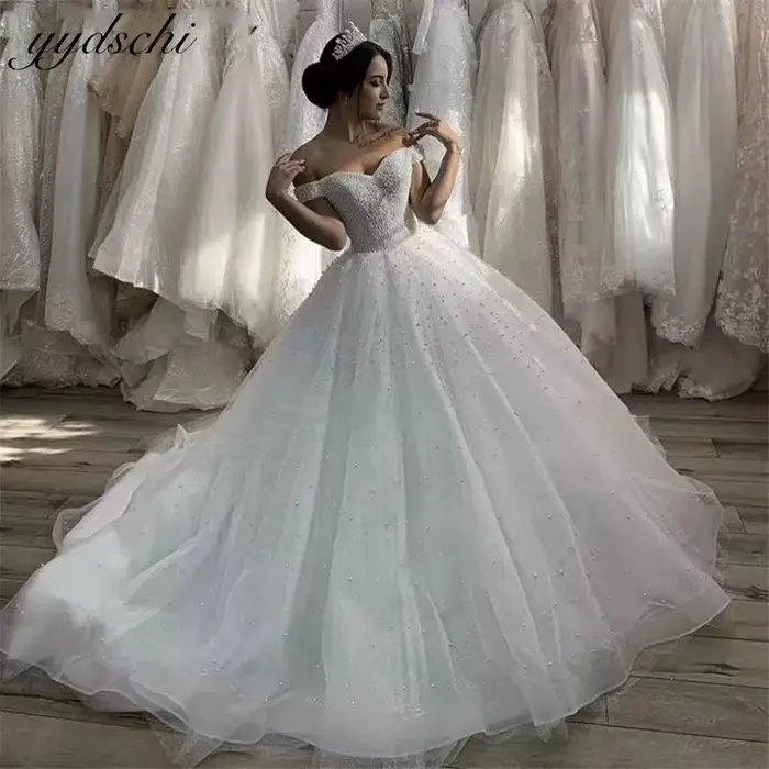 Robes de mariée de luxe 2026 à épaules dénudées pour femmes