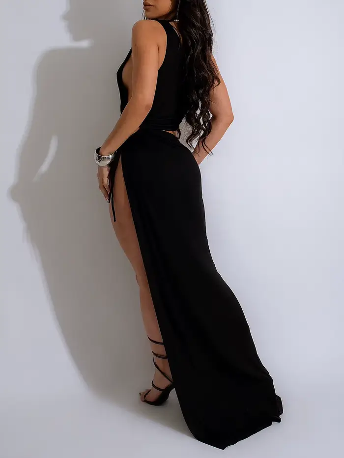 Robe sexy pour femmes avec gilet nombril exposé