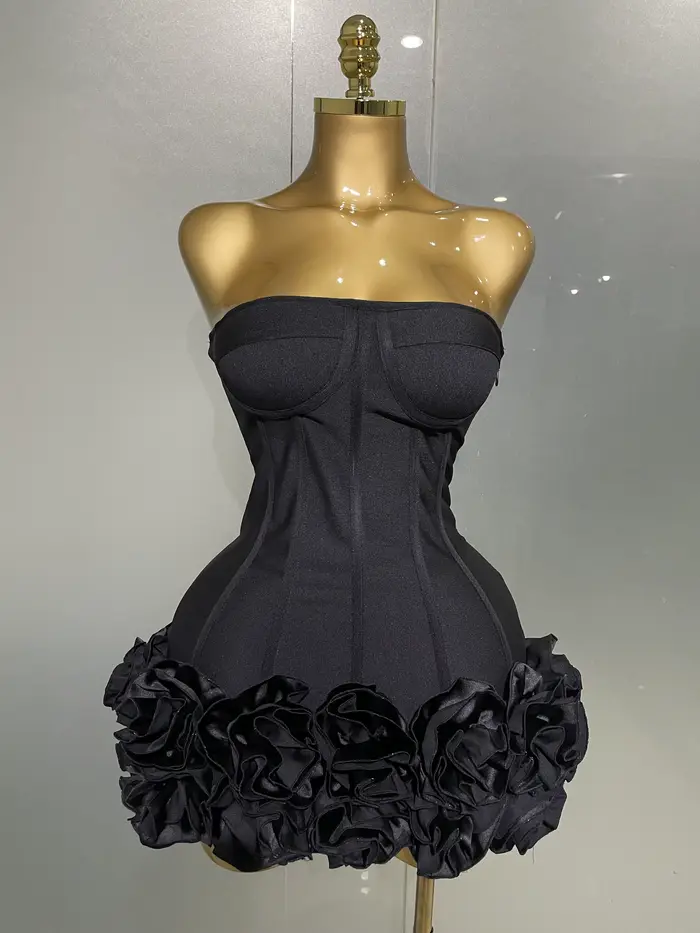 Robe de soirée à bandes pour femmes