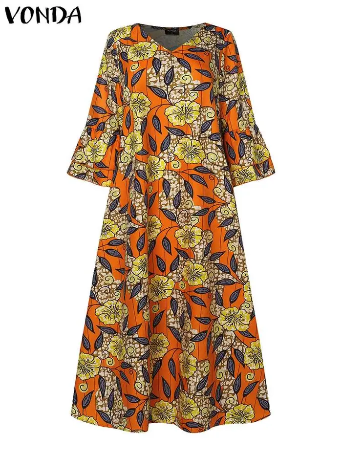 Robe maxi à imprimé floral bohème pour femmes