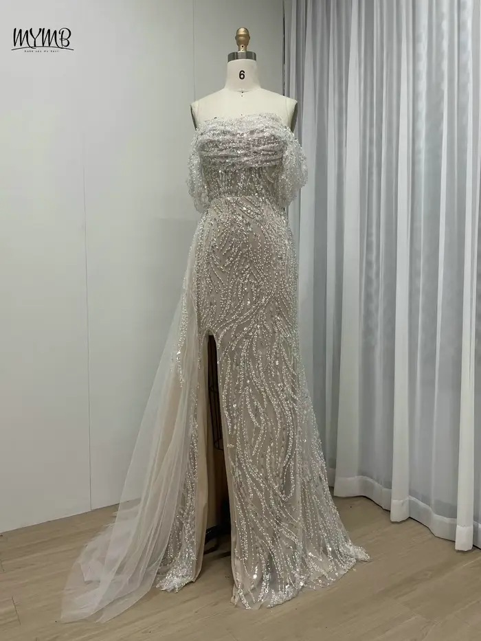 Robes de soirée sirène à fente haute pour femmes