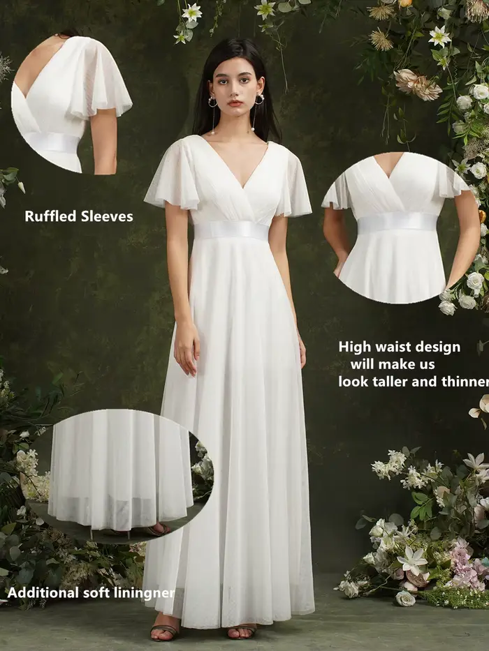 Robes de mariée blanches élégantes avec manches