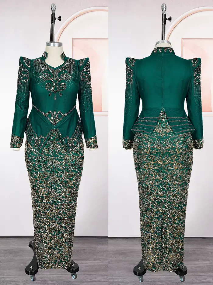 Robes africaines de luxe pour femmes, élégantes, manches longues, Maxi, Ankara Dashiki, tenues de soirée de mariage, grande taille