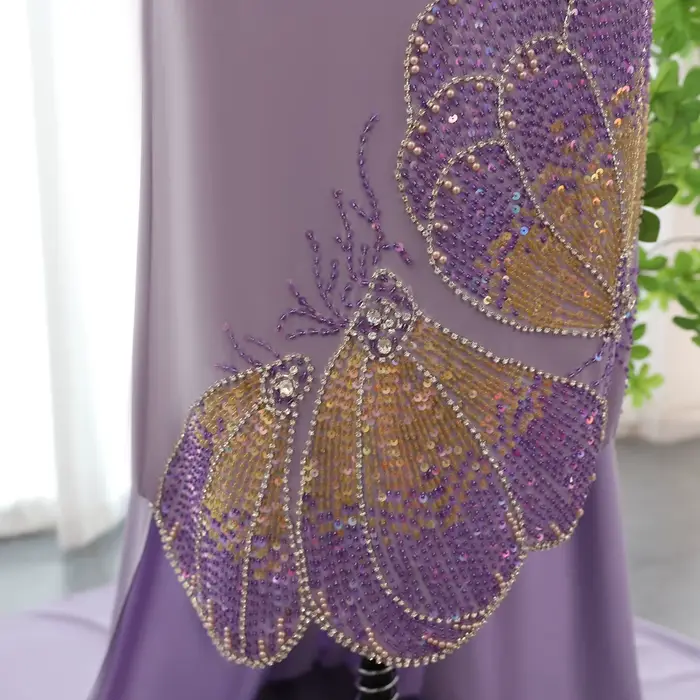 Robe de soirée Sharon Said exquise festonnée avec perles et cristal pour femmes soirées officielles mariage Dubaï