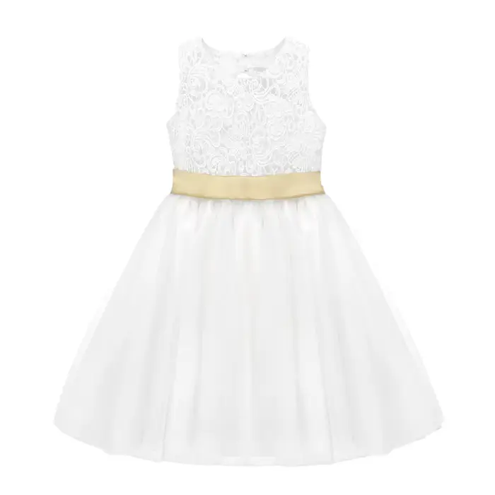 Robe d'été en dentelle blanche pour filles