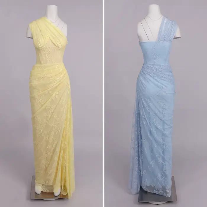 VC Robes longues élégantes en dentelle bordeaux à une épaule pour femme – Robe de soirée drapée coupe ajustée
