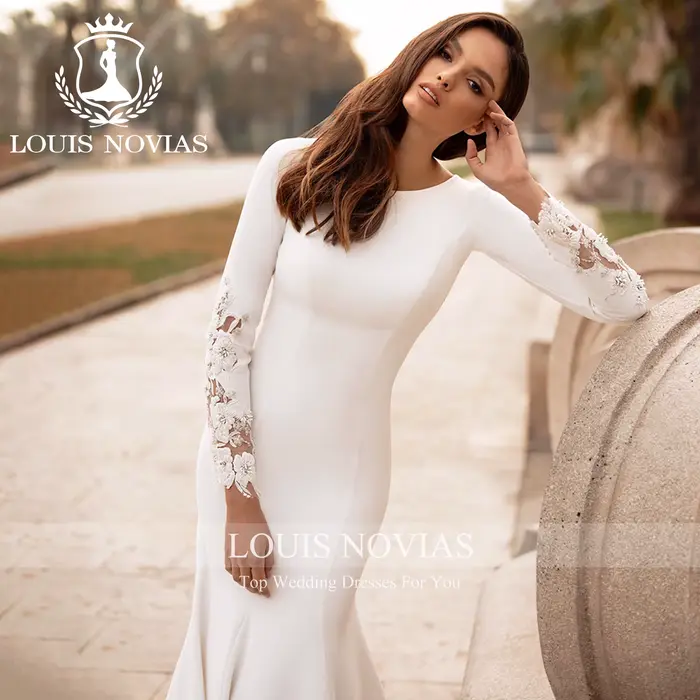 Modiis-Robe de mariée sirène à manches longues