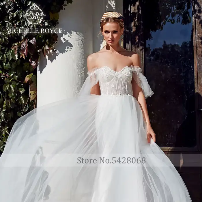 Michelle Royce-Robes de mariée dos nu à lacets 2 en 1