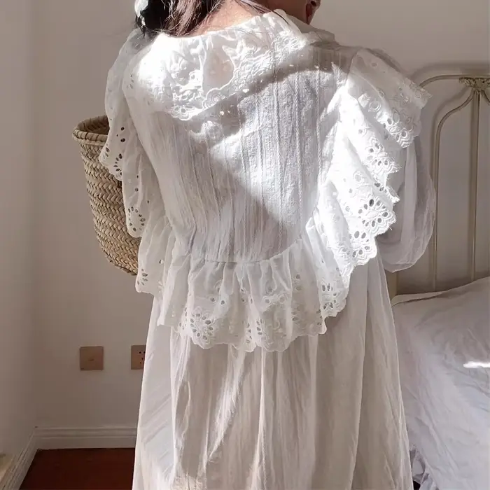 Robe à volants évasée à manches longues pour femmes