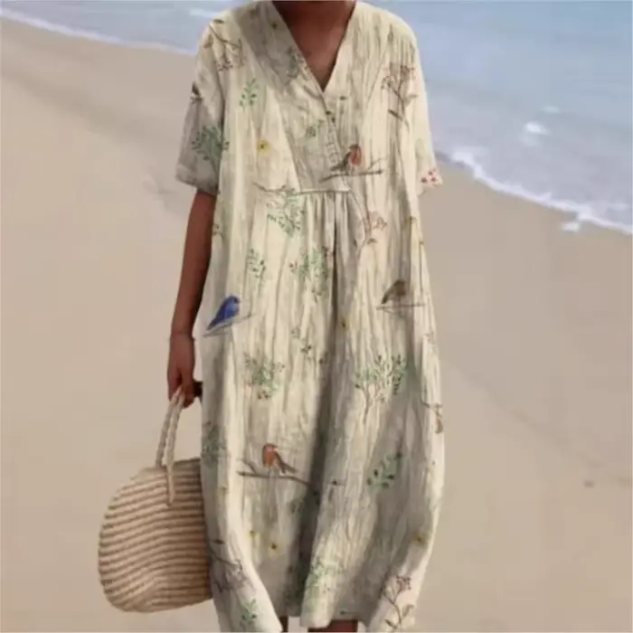 Robe d'été simple à motifs floraux 2026 – Nouvelle collection femme : Confortable