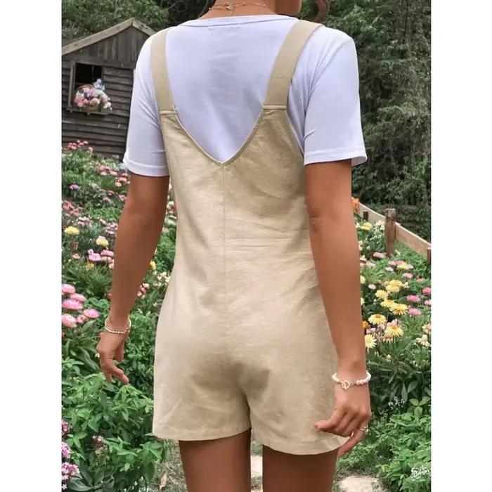 Combinaisons de maternité longueur genou grande taille mode d'été femme enceinte barboteuses couleur unie salopette de grossesse vêtements en coton