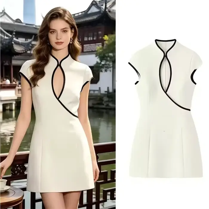 Robe mini color-block élégante pour femmes style plage été 2026 occassions spéciales