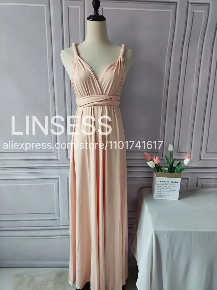Robe de demoiselle d'honneur rouille LinEss élégante pour femmes occasions spéciales soirée mariage cocktail longueur au sol