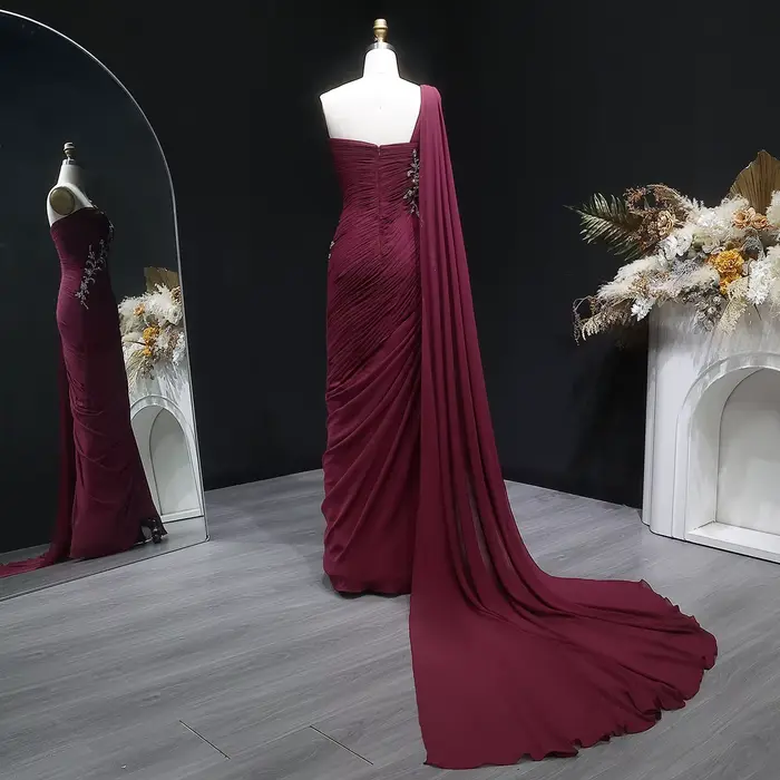 Sharon Sai élégant rose clair chérie drapée robes de soirée avec une épaule femmes robe de mariée formelle SF249 personnalisé