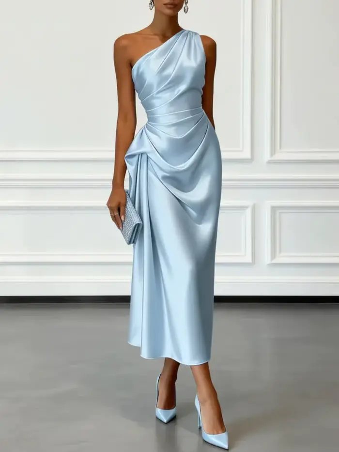 Robes longues en satin pour femmes 2026 – Robe midi d'été sexy pour femme, robe de soirée élégante s