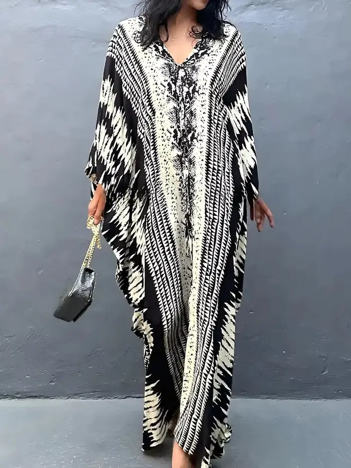 Robe caftan MAKABO imprimés colorés style plage pour femmes vacances estivales occasions spéciales