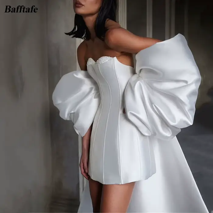 Bafftafe-Robe de Mariée 2 Pièces avec Perles Rondes Personnalisées pour Femme, Patients de ixFormell