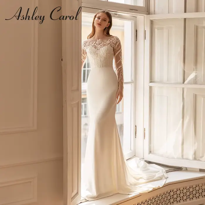 Ashley Carol-Robe de Mariée Sirène en Satin